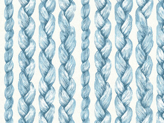 Aufkleber - braided rope pattern in pastel blue on seamless textured background. design features vertical rows o