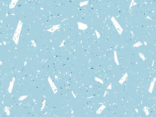 Aufkleber - seamless pattern featuring pastel blue background with scattered white and dark blue terrazzo like s