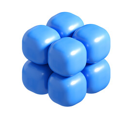 Aufkleber - 3d rendering of abstract cube. stylized simple 3d composition