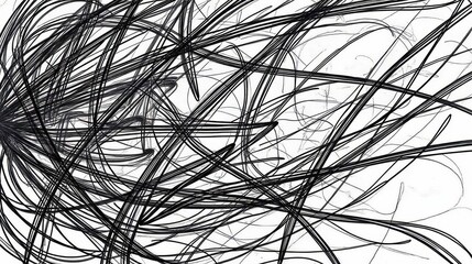 Poster - Abstract Black Lines on White Background Creating Dynamic Movement