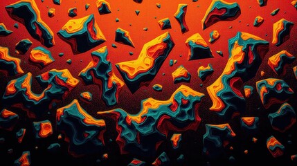 Poster - Abstract Colorful Rocks on Vibrant Background with Artistic Texture