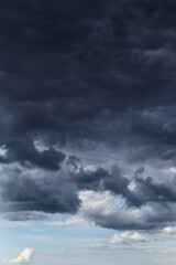 Wall Mural - Epic Storm clouds, sky, blue dark rainy clouds background texture, thunderstorm