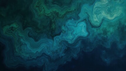 Poster - Abstract Swirling Blue and Green Textures Creating Fluid Visuals