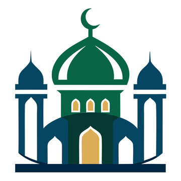 Mosque Logo or Icon vector Illustration isolated on a transparent background