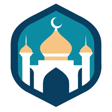 Mosque Logo or Icon vector Illustration isolated on a transparent background