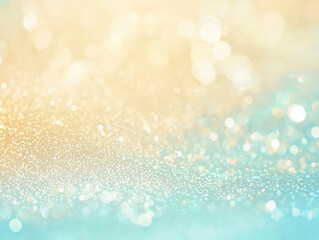Aufkleber - soft, dreamy background with faint glitter and shimmer in pastel blue and yellow hues, creating serene and ethereal atmosphere