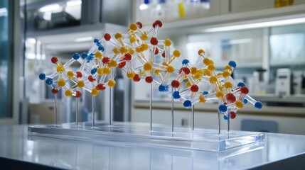 Poster - Creating a detailed dna structure model in a research lab a scientific exploration of genetics