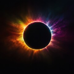 Wall Mural - Colorful Solar Eclipse Graphic
