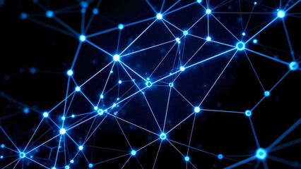 Cybernetic Lattice Nodes | Abstract Design with Neon Glowing Lines