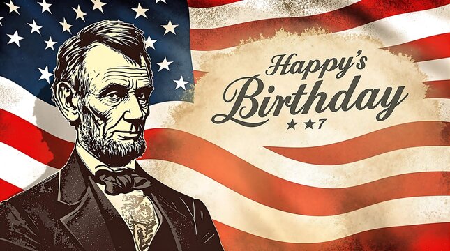 Abraham Lincoln's Birthday, united state america usa us flag background wallpaper copy space banner poster Background