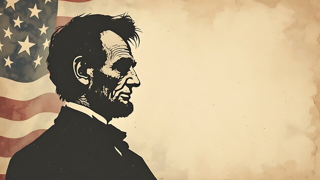 Abraham Lincoln's Birthday, united state america usa us flag background wallpaper copy space banner poster Background