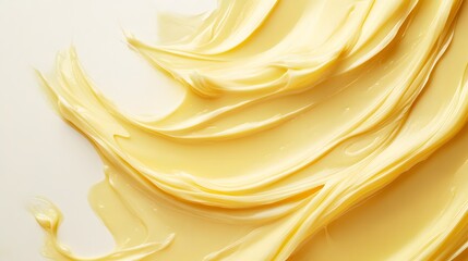 Poster - Yellow Cream Swirl: A luxurious and smooth texture creating a calming and inviting visual experience.