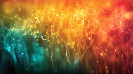 Poster - Abstract colorful ink swirls, vibrant background, dynamic design, graphic art
