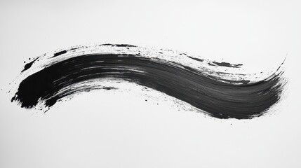 Poster - Black brush stroke, paint texture, white background, design element, abstract art