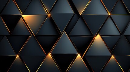 Poster - Illuminated Black Triangles, Geometric Background, Abstract, Design