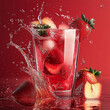 © sohaib - template for a poster ad of an energy drink that is strawberry and guava flavored --