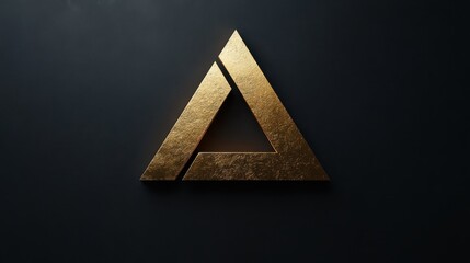 Poster - Elegant golden triangle design on a dark background stands out