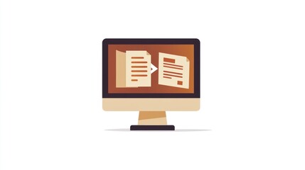 Fototapete - Computer screen displaying file transfer