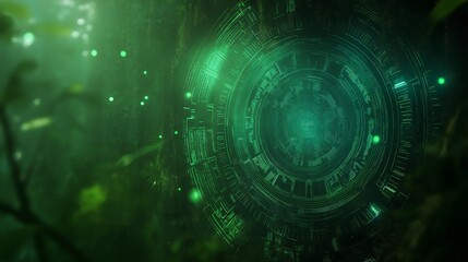 Fototapete - background made as an ancient mysterious symbol that echoes modern technologies