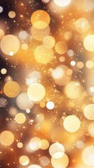 Poster - Golden bokeh background with soft, diffused light orbs, creating a warm and festive atmosphere. Perfect for celebrations and elegant designs.
