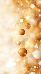 Poster - A shimmering background of golden and white circles and sparkles, creating a festive and elegant atmosphere.
