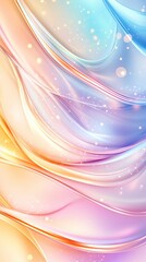 Poster - Soft, flowing abstract waves in pastel colors create a serene and dreamy background with subtle light effects.