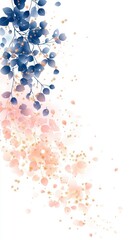 Poster - A delicate watercolor design featuring soft blue and pink floral elements blending into a light background.