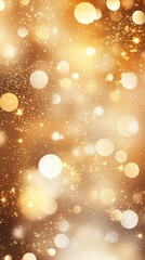 Poster - Bright golden bokeh with shimmering light effects, creating a magical and festive atmosphere suitable for celebrations or artistic backgrounds.