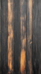 Poster - Textured black wooden planks with natural grain and slight variations in color, creating a rustic and warm appearance.