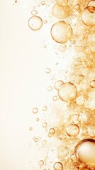 Poster - Bubbles rise in a golden liquid against a pale background, creating a refreshing and vibrant visual effect.