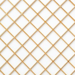 Poster - Golden lattice pattern on a white background, ideal for design or decorative purposes.
