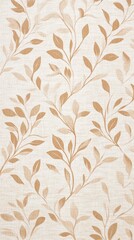 Poster - Natural beige fabric featuring delicate leaf patterns, perfect for home decor and textiles.