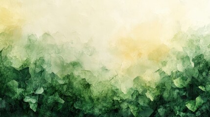 Poster - Green leaves watercolor background, sunlight, nature, texture, design