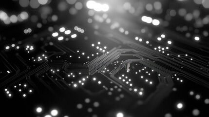 Poster - Illuminated Circuit Board, Technology Background