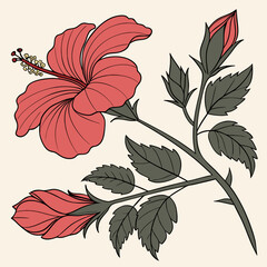 Wall Mural - red and white flowers