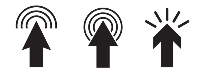 Fototapete - Set of mouse click cursor arrow icons, hand cursor and loading icons. Vector illustration