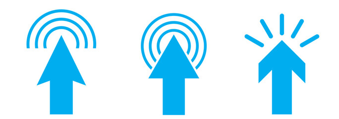 Fototapete - Set of mouse click cursor arrow icons, hand cursor and loading icons. Vector illustration