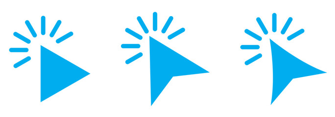 Fototapete - Computer mouse click cursor icon set. Hand and arrow pointer cursor - stock vector 10eps.