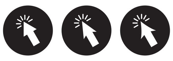 Fototapete - Computer mouse click cursor arrow icons set. Clicking cursor. Hand cursors icons click set. Pointer click icon. Loading icon