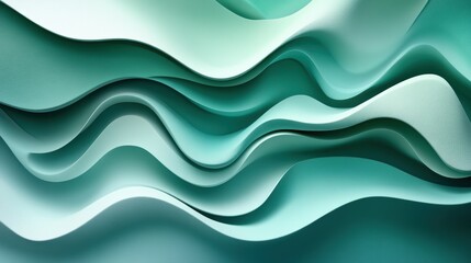 Poster - Abstract teal waves, flowing design, background texture, website graphic