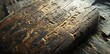 © NpicArt - Ancient wooden tablet inscribed with hieroglyphs resting on wood