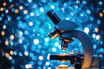 Poster - Exploring the microscopic world with advanced laboratory equipment at night
