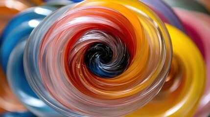 Poster - Colorful glass swirl art, studio shot, abstract background, design element
