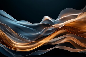 Poster - Colorful wave patterns create dynamic flow and movement set against a dark background in an abstract digital artwork