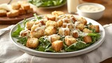 Delicious Caesar Salad with Crispy Croutons and Creamy Dressing