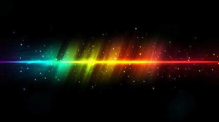 Poster - A captivating background featuring colorful rays of light, bright glow, and shimmering sparkles on a dark backdrop, ideal for digital art and design projects needing creativity and inspiration
