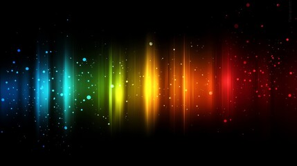 Poster - The vibrant and colorful sparks of light create a mesmerizing and enchanting effect against a dark backdrop, showcasing a captivating array of radiant hues and a unique holographic ambiance