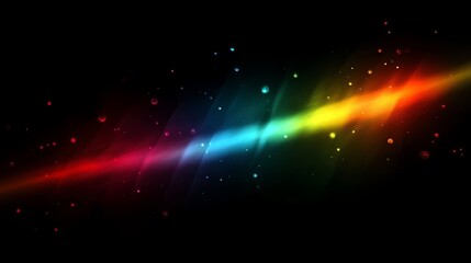 Poster - A vibrant abstract representation featuring colorful rays and shimmering sparkles on a dark background, highlighting an interplay of colors and textures that captivates and evokes wonder