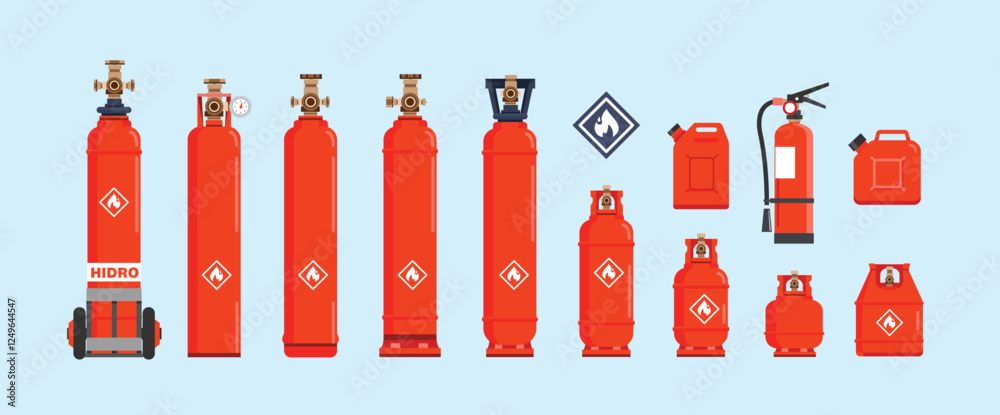 gas cylinder tanks of various types and sizes, nitrogen bottle ...