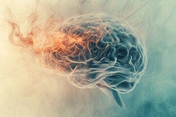Poster - Exploring the complexities of the human brain with engaging visual effects and color gradients